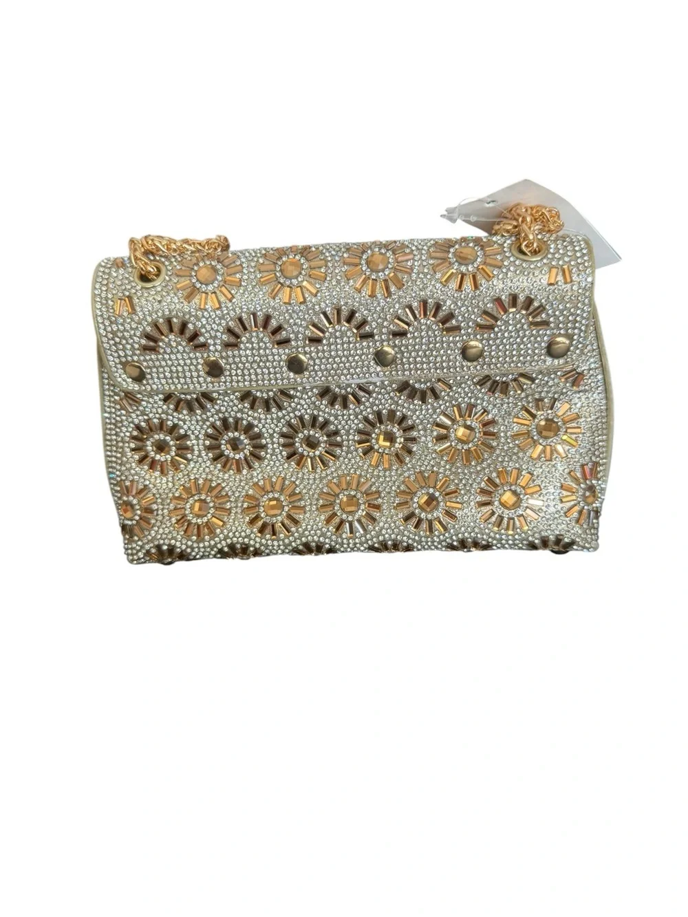 Gold & Silver Embellished Chain Shoulder Bag